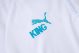 25-26 Marseille White Kids Half Pull Tracksuit #E25225(童装)(半拉链)
