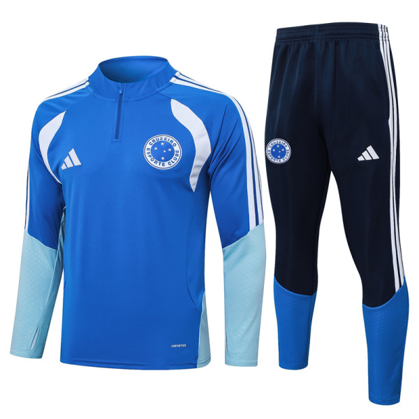 26-27 Cruzeiro Fancy blue Half Pull Tracksuit #B26011(半拉链)