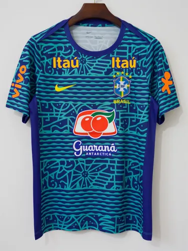 2024 Brazil Blue Retro Training shirts