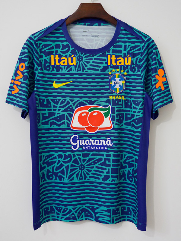 2024 Brazil Blue Retro Training shirts