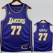 25-26 Lakers DONCIC #77 Purple Top Quality Hot Pressing NBA Jersey (Trapeze Edition) 飞人版
