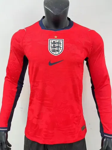 26-27 England Away Long Sleeve Player Version Soccer Jersey
