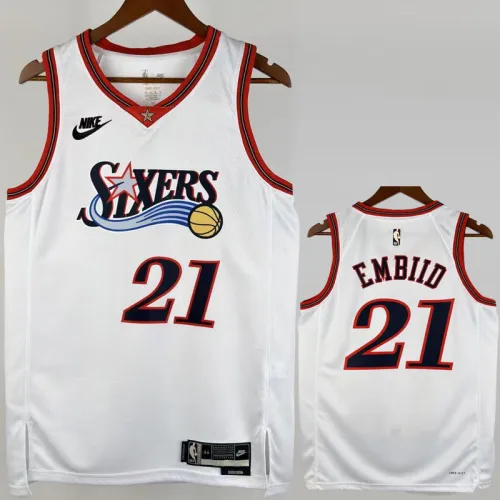 25-26 76ERS EMBIID #21 White Top Quality Hot Pressing NBA Jersey
