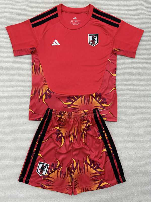 26-27 Japan Red Goalkeeper Kids Soccer Jersey