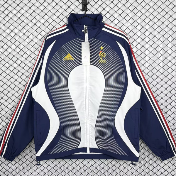 2006-2007 France Royal blue Retro Windbreaker