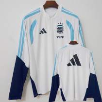 26-27 Argentina White Top Half Pull Tracksuit (半拉上衣)