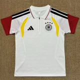 26-27 Germany White Polo Short Sleeve (半拉链)