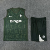 25-26 CHE Dark green Tank top and shorts suit