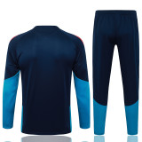 26-27 Spain Royal blue Kids Half Pull Tracksuit #E26024(童装)(半拉链)