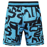 C2518 AJ Black Blue Bastketball Casual Short Pants #黑蓝