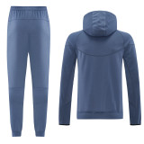 26-27 PSG Grey Blue Hoodie Jacket Tracksuit #01