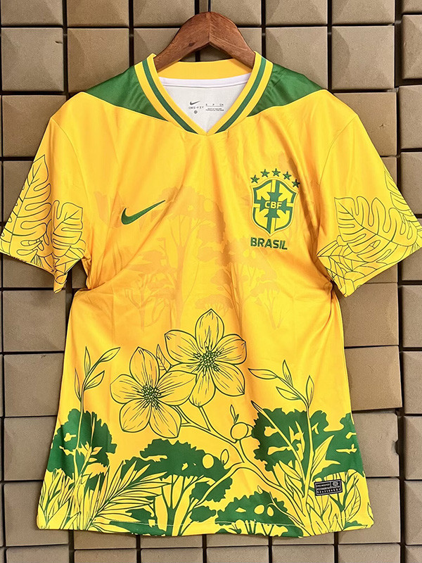 26-27 Brazil Yellow Special Edition Training shirts 花图