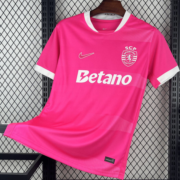 25-26 Sporting Lisbon Pink Fans Soccer Jersey