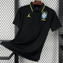 26-27 Brazil Black Polo Short Sleeve (有领)