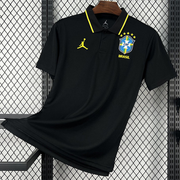 26-27 Brazil Black Polo Short Sleeve (有领)