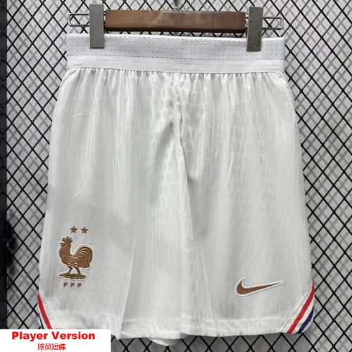 26-27 France Home White Player Version Shorts Pants
