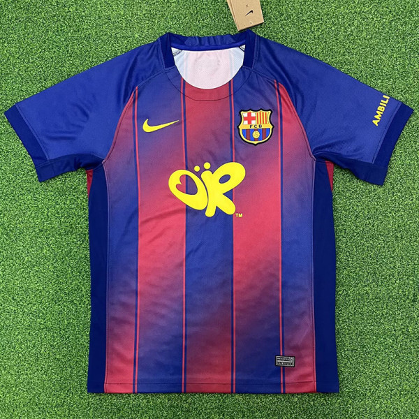 25-26 BAR Home Print Personalized AD Fans Soccer Jersey (前OR)