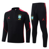26-27 Brazil Black Half Pull Tracksuit #B26034(半拉链)