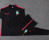 26-27 Brazil Black Half Pull Tracksuit #B26034(半拉链)