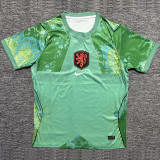 26-27 Netherlands Green Goalkeeper Fans Soccer Jersey