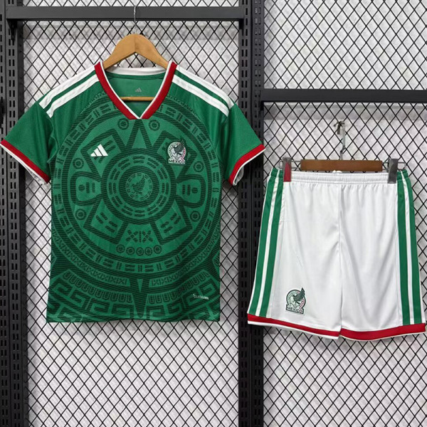 26-27 Mexico Home Kids Soccer Jersey
