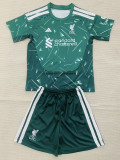 26-27 LIV Green Goalkeeper Kids Soccer Jersey