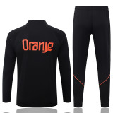 26-27 Netherlands Black Half Pull Tracksuit #B26043(半拉链)
