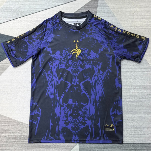 26-27 France Black Purple Special Edition Training shirts (紫黑)(逗号)