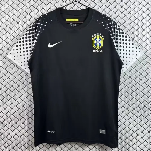 2010 Brazil Black GoalKeeper Retro Soccer Jersey