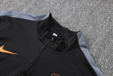 26-27 Netherlands Black Half Pull Tracksuit (半拉链)