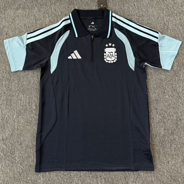 26-27 Argentina Royal blue Polo Short Sleeve (半拉链)