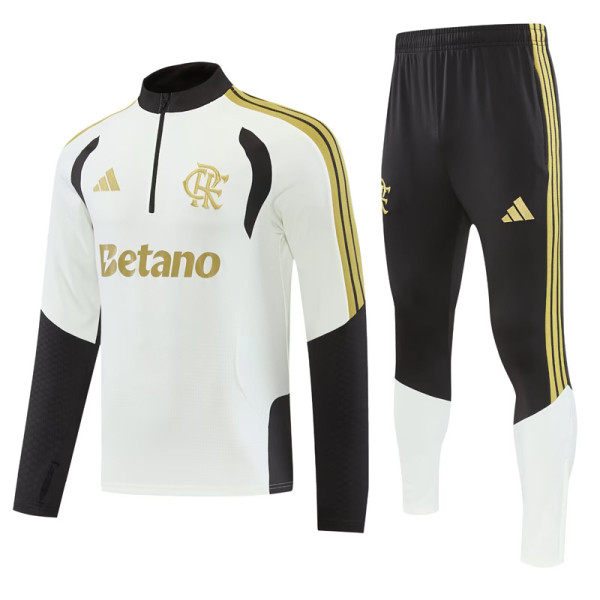 26-27 Flamengo White Half Pull Tracksuit (半拉链)