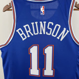 21-22 Knicks BRUNSON #11 Blue Top Quality Hot Pressing NBA Jersey (Trapeze Edition) 飞人版
