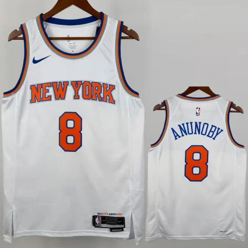 22-23 Knicks ANUNOBY #8 White Top Quality Hot Pressing NBA Jersey