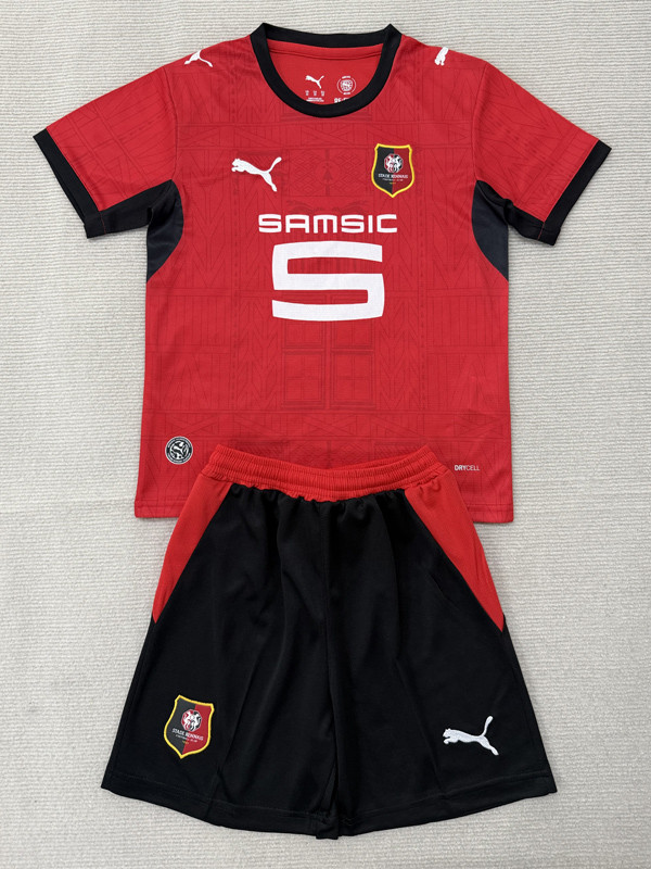 26-27 Stade Rennais Home Kids Soccer Jersey