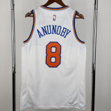 22-23 Knicks ANUNOBY #8 White Top Quality Hot Pressing NBA Jersey