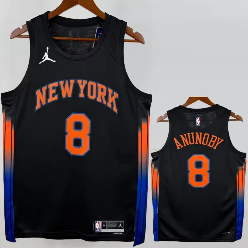25-26 Knicks ANUNOBY #8 Black Top Quality Hot Pressing NBA Jersey
