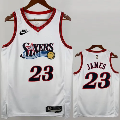 25-26 76ERS JAMES #23 White Retro Top Quality Hot Pressing NBA Jersey