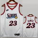 25-26 76ERS JAMES #23 White Retro Top Quality Hot Pressing NBA Jersey (V领)