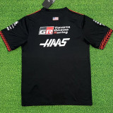 2026 Haas Black T-Shirts Racing Suit (Football Jersey Size)(圆领)