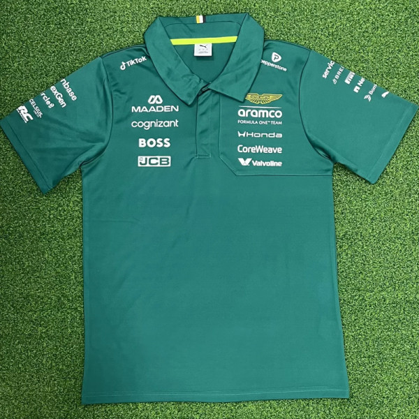 2026 Aston Martin Green Polo Racing Suit (Football Jersey Size)(有领)