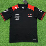 2026 Haas Black T-Shirts Racing Suit (Football Jersey Size)(圆领)