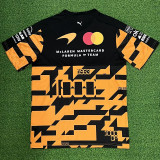 2026 McLaren Black Yellow T-Shirts Racing Suit (Football Jersey Size)(圆领)