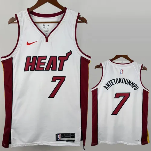 HEAT ANTETOKOUNMPO.#7 White Top Quality Hot Pressing NBA Jersey