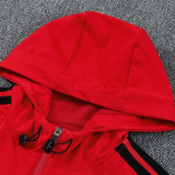 26-27 Man Utd Red Windbreaker Suit (Hoodie)(风衣套装)