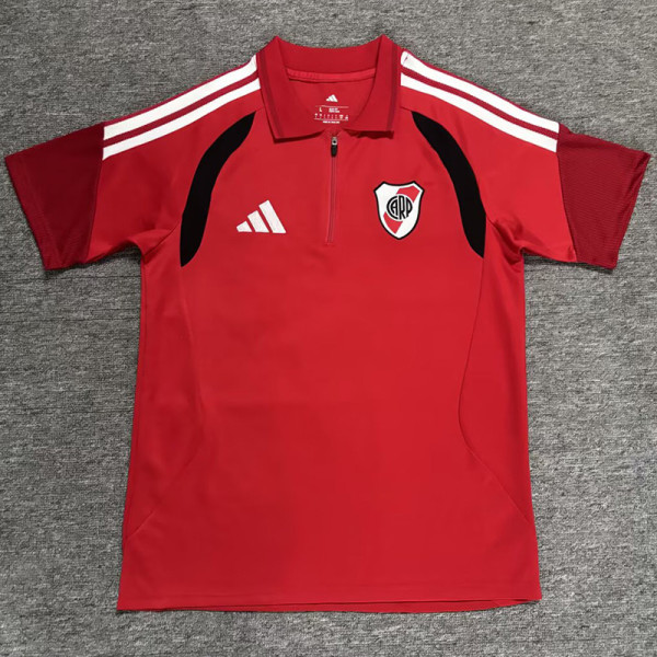 26-27 River Plate Red Polo Short Sleeve (半拉链)