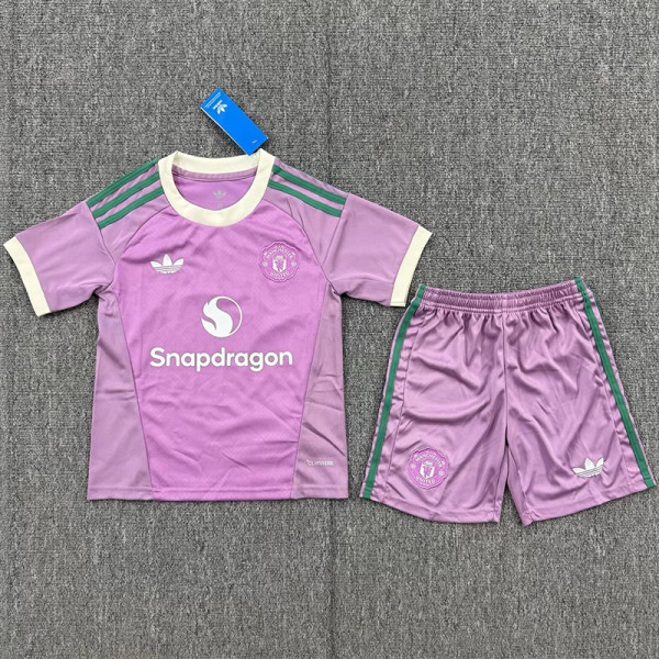 26-27 Man Utd Pink Goalkeeper Kids Soccer Jersey
