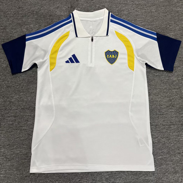 26-27 Boca Juniors White Polo Short Sleeve (半拉链)