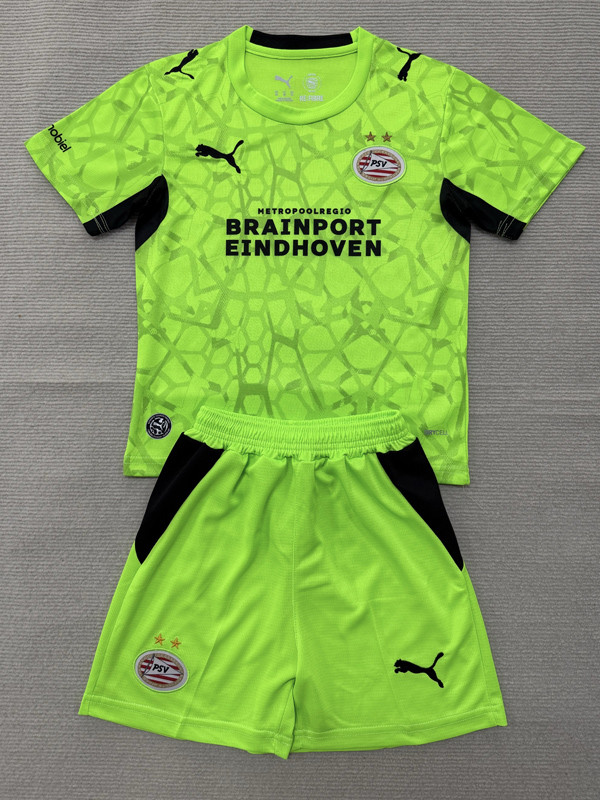 26-27 PSV Green Goalkeeper Kids Soccer Jersey