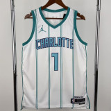 Hornets BALL #1 White Top Quality Hot Pressing NBA Jersey (Trapeze Edition) 飞人版